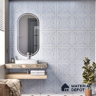 Moroccans Wall & Floor Tile TL 07247 B Azure Lace 1 ft x 1 ft Ceramic Matte Finish - 9 mm | 2 mm Spacer is Mandatory | Suitable For Bathroom, Kitchen, Dining Area | Please Expect a Slight Variation of Pattern